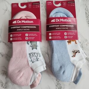Dr. Motion Compression Ankle Socks 4 Pairs Size Socks 9–11 Shoe 4-10